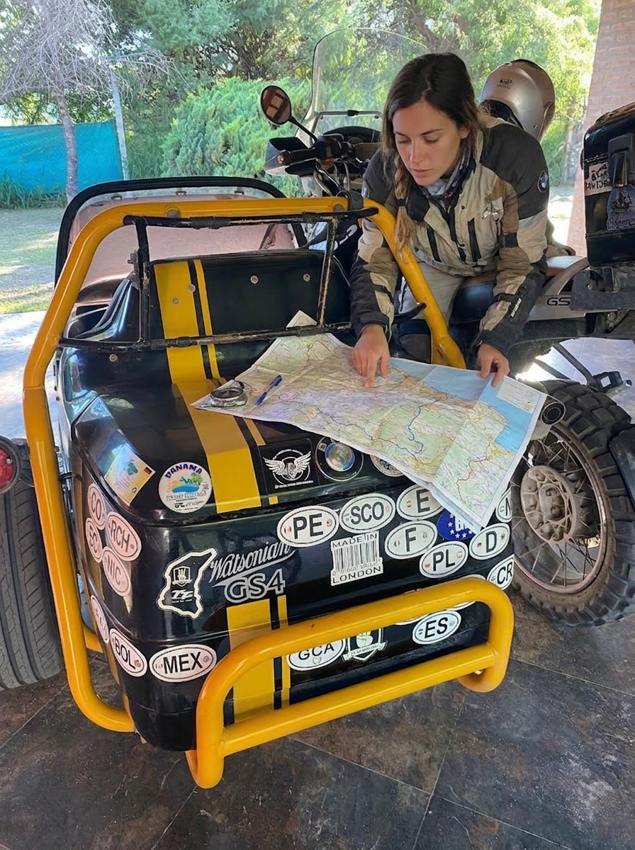 Viajera de paso en moto